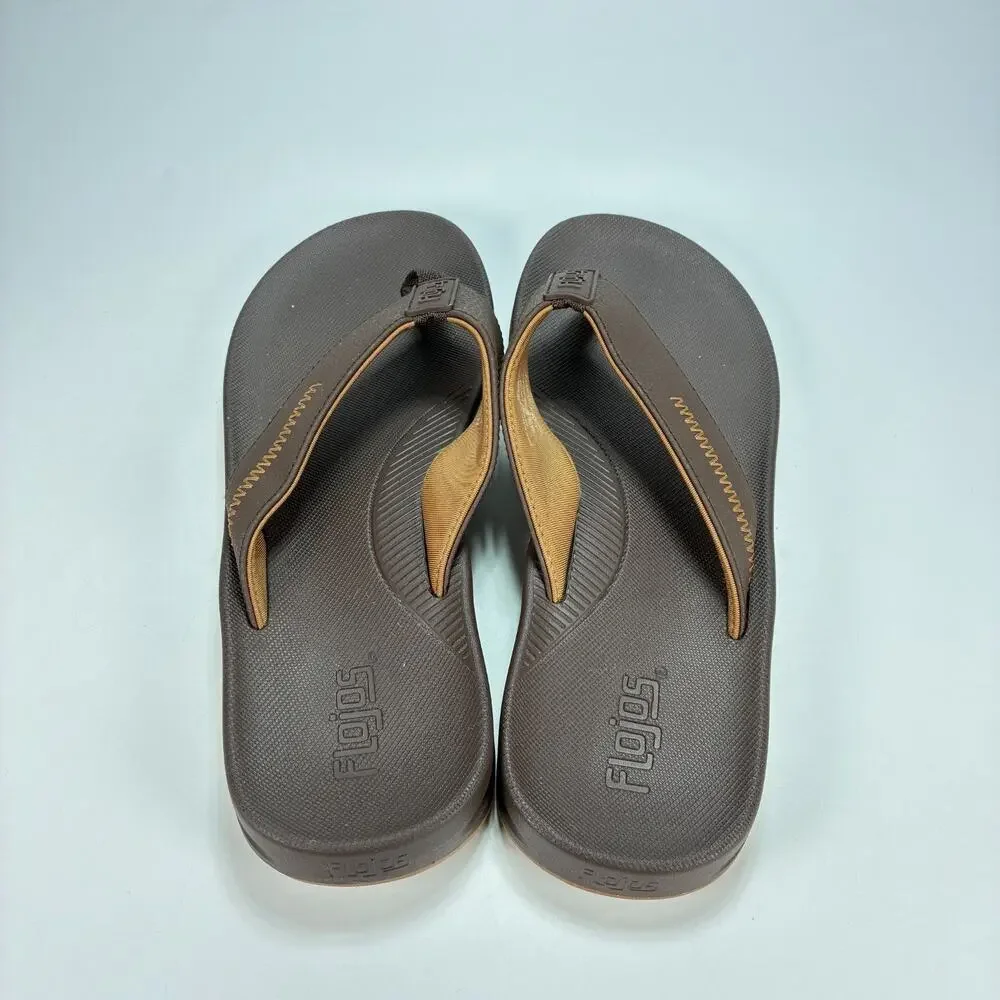 Flojos Eves Brown Casual Comfort Water Resistant Flip Flop Sandals Men's Size 12